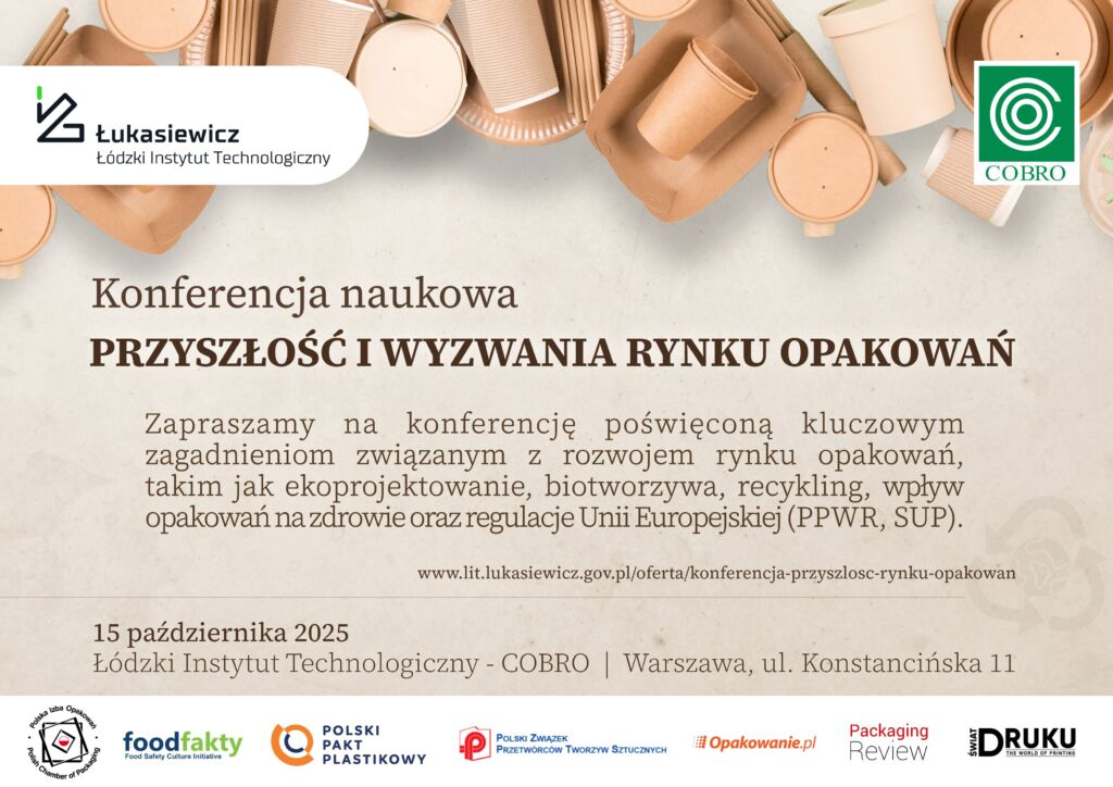 Konferencja opakowań - ulotka reklamująca konferencję naukowa